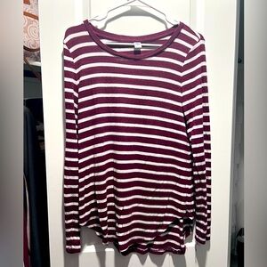 Maroon Striped Sweater